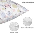 thumbnail image 3 of Pofeuu Hand Drawn Rabbit Print Double-sided plush pillowcase Square Throw Pillow Covers Pillows Cover for Living Room Bedroom Sofa Couch Cushion Cover（No pillow core）-18"x18", 3 of 7