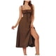 thumbnail image 1 of Vestido ajustado con cintura entallada y cordón ajustable para mujer - Vestido de fiesta sin mangas con cuello cuadrado y tirantes, con cremallera en la espalda (XS-XXL), 1 of 6