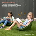 thumbnail image 3 of ECR4Kids Plastic Leaf Scoop Floor Rocker Seat, Classroom Furniture, Hunter Green, 6-Piece, 3 of 9