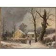 thumbnail image 3 of George Henry Durrie 18x14 Black Modern Framed Museum Art Print Titled - Winter&nbsp;Landscape (1859), 3 of 5