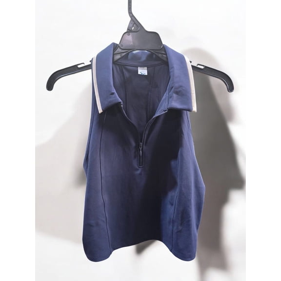 Old Navy PowerSoft Crop Polo,Navy, M
