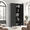 71''+Black + Steel, variant on 71" H 2-Door Black Metal Storage Cabinet with Lock, Adjustable Shelves, Tall Locker for Bedroom, Living Room, Kitchen