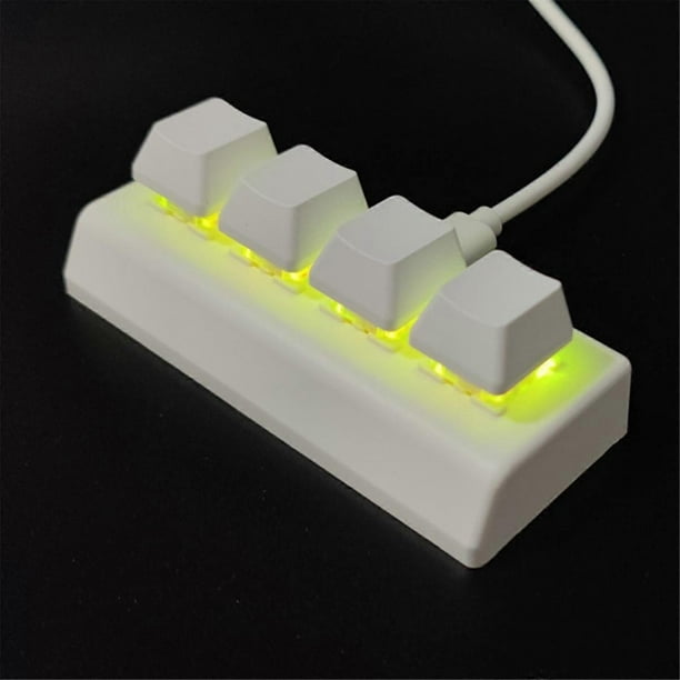4 Keys Programmable Keypad Red Switch Ctrl C V Enter Mini Mechanical Keyboard Support NKRO for Gaming Office Black A