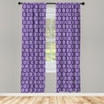 thumbnail image 2 of Ambesonne Vintage Curtains, Hexagons Stripes Circles, Pair of 28"x63", Blue Violet Grey White, 2 of 4