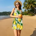 thumbnail image 3 of Fotbe Lemon Seamless Pattern Oil Painting Effect Vestido de Verano sin Mangas para Mujer – Vestido Midi Línea A, Estilo Camiseta Floral, Vestido Playero Casual y Fluido, 3 of 7