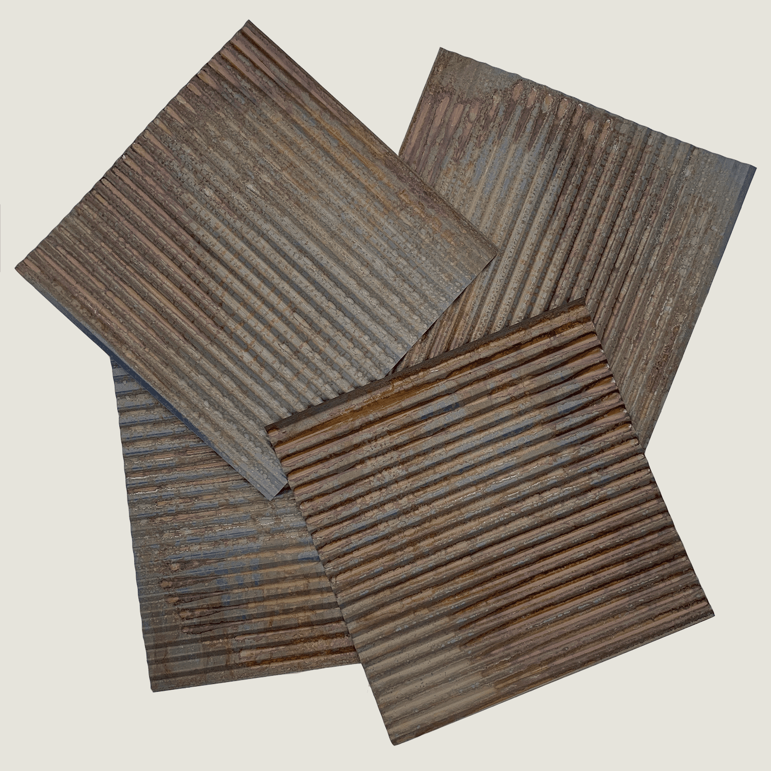 Corrugated Metal Ceiling Tiles - Rusted (2'x2') - Walmart.com - Walmart.com