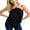 Black, variant on Women's Halter Neck Satin Tops Sleeveless Lace Trim Loose Fit Cami Tops Summer Shirts