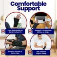 thumbnail image 3 of Right & Left Hands Breathable Night Wrist Brace Sleep Support Carpal Tunnel Comfort Composite Fabric Wrist Splint Arthritis Sprain Gym 3 Straps Adjustable Metal Strip, 3 of 8