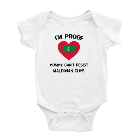 

I m Proof Mommy Can t Resist Maldivian Guys Cute Baby Bodysuit Baby Clothes (White 12-18 Months)