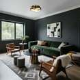 thumbnail image 4 of Savonnerie Black Gold Modern Metal Round Flush Mount Ceiling Lights for Kitchen - 12" D x 3.5" H, 4 of 5