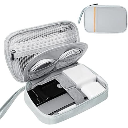 Electronics Travel Organizer Portable Waterproof Electronic Travel Storage Bag for Small Charging Cord Storage Charger Small Electronics SD Card etc for Travel Business -Grey