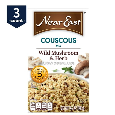- (3 Pack) Near East Couscous Mix, Wild Mushroom & Herb, 5.4 oz Box