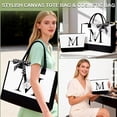 thumbnail image 4 of Birthday Gifts for Women, Personalized Mother’s Day Gift for Women, Monogrammed Initial Gift for Her Teacher Wife Mom Friend Daughter Sister Girlfriend, Initial Tote Bag & Makeup bag (M), 4 of 4