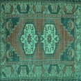 thumbnail image 1 of Ahgly Company Indoor Square Persian Turquoise Blue Traditional Area Rugs, 8' Square, 1 of 4
