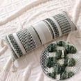 thumbnail image 2 of Fancy Homi Set of 1 Boho Sage Green Striped Textured Decorative Chenille Throw Pillow Cover 14x36 inch for Couch Bed Sofa, Modern Home Decor, Aesthetic with Tassels Woven Decorative Cushion Case, 2 of 5