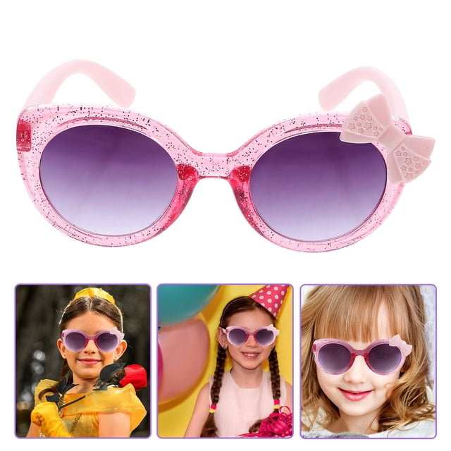 OUNONA Pink Sunglasses For Children 1 Pair With Bowknot Design Lightweight And Suitable For Daily Wear And Festivals