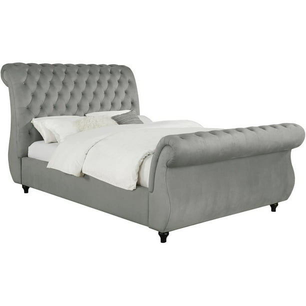Coaster Ces King Upholstered Sleigh, Coaster Tufted Upholstered King Bed Beige Queen