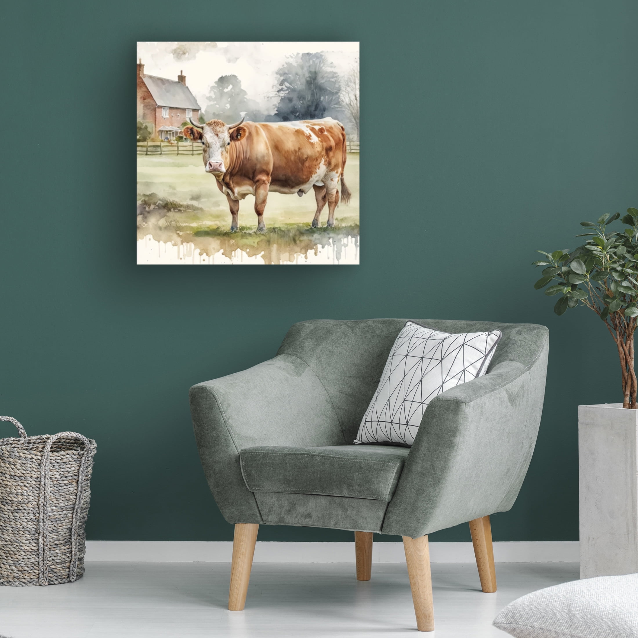 Canvas Wall Art - The Golden Valley 'At Home' Wall Art for Living Room, Bedroom, or Office Décor by Trademark Fine Art - 35 x 35 Inches