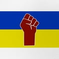thumbnail image 2 of CafePress - Ukrainian Flag With Fist - Adjustable Unisex Printed Trucker Hat with Mesh Back, 2 of 10
