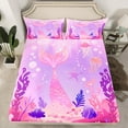 thumbnail image 2 of Manfei Child Teens Kawaii Mermaid Princess 4 Pieces Queen Sheet Sets,Cartoon Animal Ultra Soft Flat Sheet,Dreamy Gradient Queen Fitted Sheet,Microfiber Bedroom Decor, 2 of 7