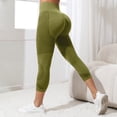 thumbnail image 4 of UOCUFY Capri Leggings Anti Cellulite 3D Resistance Band Leggings for Women Compression Tummy Control Butt Lifting Yoga Pants (Army Green, S), 4 of 5