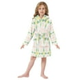 thumbnail image 6 of FORMRS Niños Bathrobe Unisex Hooded Robe Soft Plush Pajamas Sleepwear, Size 7-9T, Retro Yellow Stars, 6 of 7