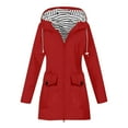 thumbnail image 1 of Duoif Veste de Pluie pour Femme, Coupe-Vent d'Automne et d'Hiver pour l'Extérieur, Veste de Randonnée, Manteau de Pluie Léger, Vestes pour Femme Rouge P, 1 of 3