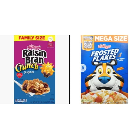 Kellogg's Raisin Bran Breakfast Cereal 20.7 oz & Kellogg's Frosted Flakes 30.6 oz