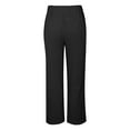 thumbnail image 3 of Audhol Womens Pants! Womens Daily Elastic Waist Pockets Straight Solid Color Casual Pants Loose Long Trousers Slacks for Women Black 2XL, 3 of 7