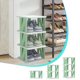 thumbnail image 1 of Zapatero de plástico para puertas - Armario de almacenamiento de 5 niveles para ahorrar espacio, verde, 19,5" x 10,2" x 9,5", 1 of 6