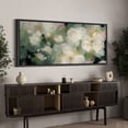 thumbnail image 3 of Large Framed Canvas Print Impressionist White Blossoms - Soft Floral AbstractWall Art Decorative Ready to Hang Painting for Living room Bedroom 60x30 inches Black Frame, 3 of 9