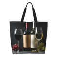 thumbnail image 1 of Disketp Two Bottles Of Red And White Wine Bolsa Tote Estampada para Mujer, Bolso de Hombro y de Mano para Compras y Viajes, 1 of 8