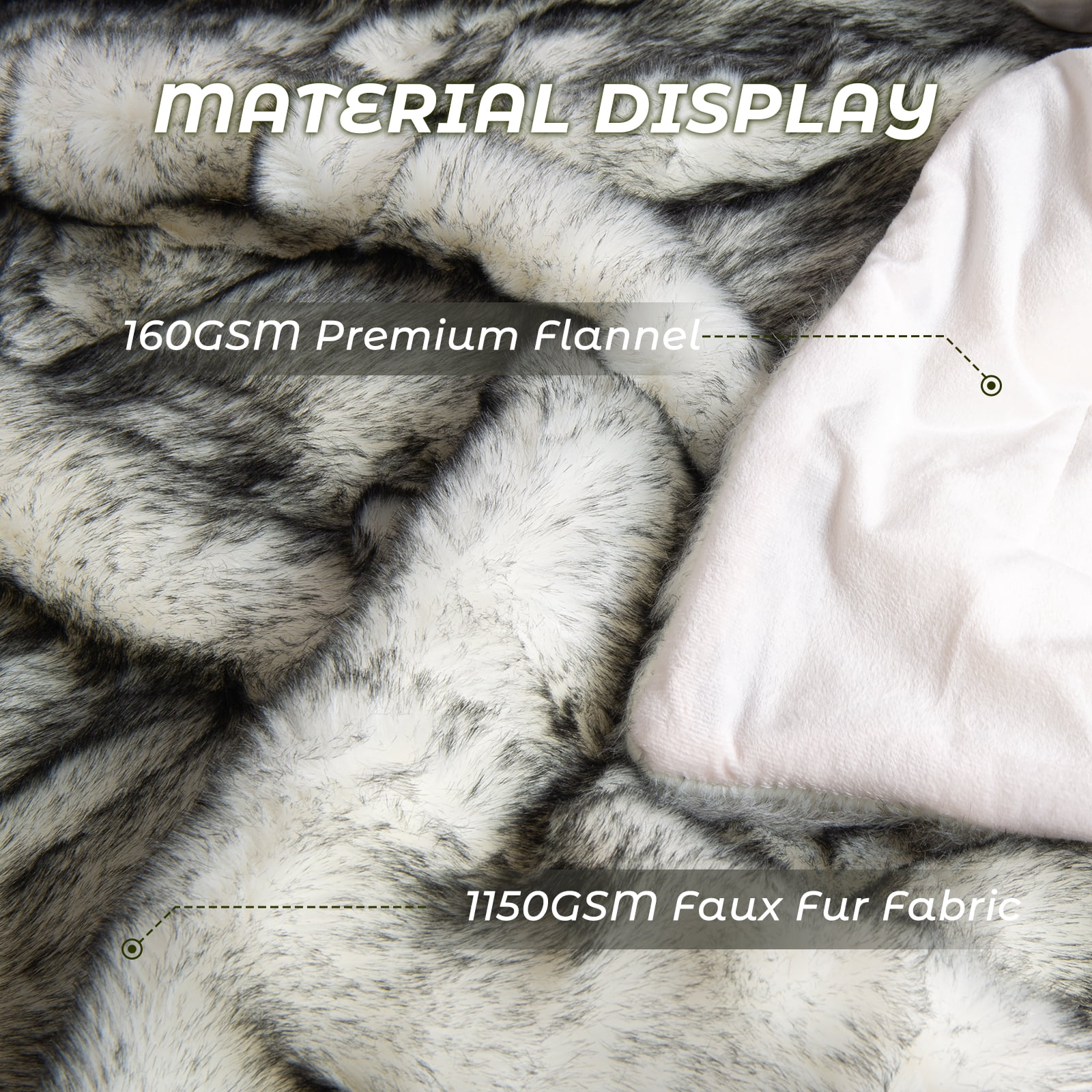 Cozylore Luxury Faux Fur Throw Blanket for Bed Super Thick Warm Long Fluff Fuzzy Blankets for Bedroom Living Room, 60" x 80", White