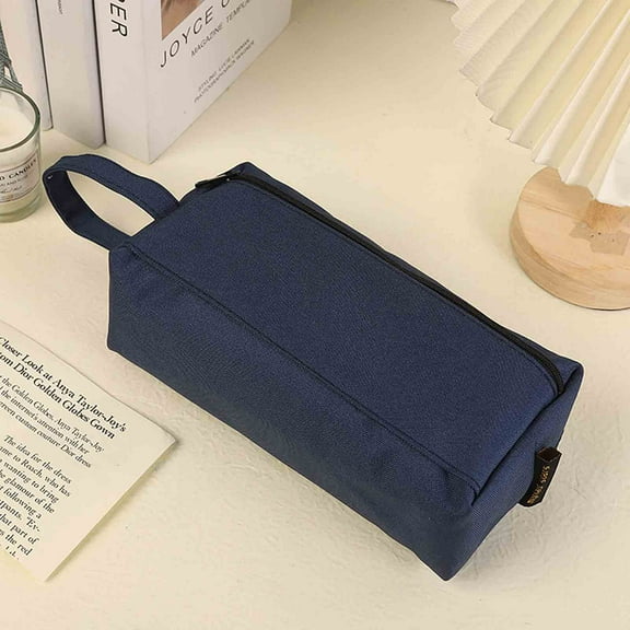 100Fens Large-capacity Pencil Case Simple Color Student Stationery Storage Pen Bag Pencil Case Student Oxford Cloth Stationery Bag