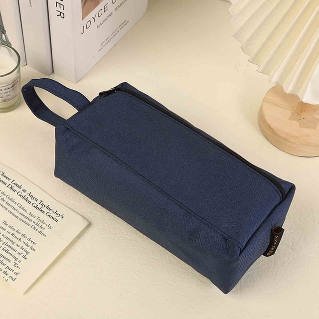 Estuche para lápices de gran capacidad - organizador de 3 compartimentos con cremallera, bolsa de papelería de tela resistente para bolígrafos, gomas y material escolar