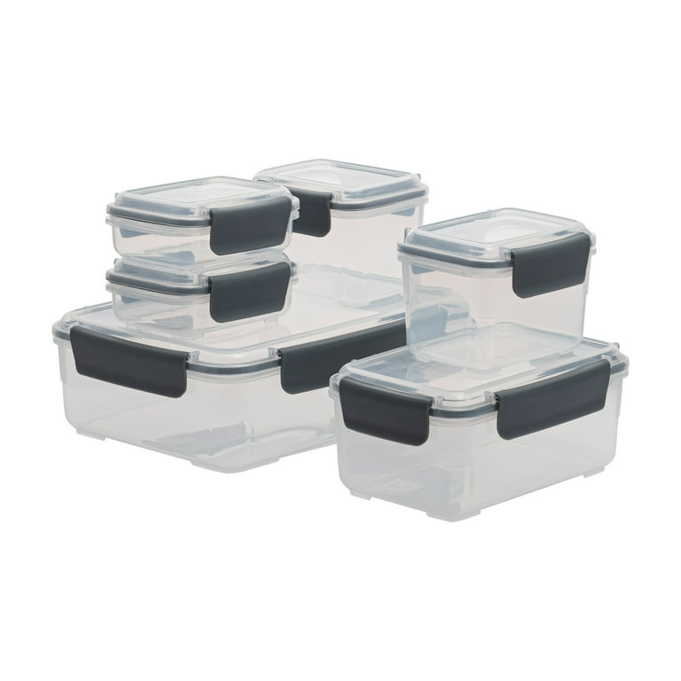 Durable Plastic Food Container Set with Snap Locking Lids, 32 Piece Set in  Grey, 32 PC - Kroger