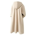 thumbnail image 4 of Men's Single Breasted Trench Coat Mid-Long Fall Winter Jackets (Khaki M), 4 of 5