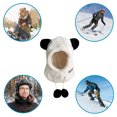 thumbnail image 5 of 1 gorro de panda para mujer, cálido para otoño e invierno, con protección para las orejas de felpa para estudiantes, 5 of 5