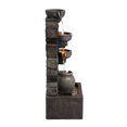 thumbnail image 4 of Teamson Home Outdoor 28.5 4 Tier Cascading Bowl Stacked Stone Fountain Yard Décor Gray, 4 of 5