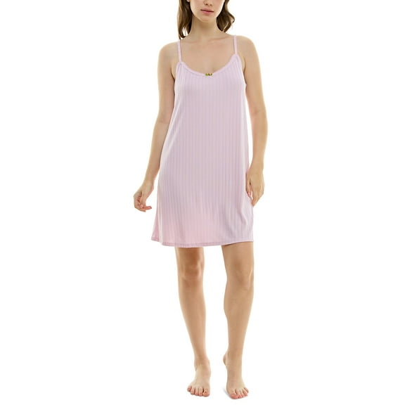 Roudelain Women's Pointelle-Knit Sleeveless Sleepshirt, Lilac Snow,