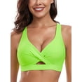 thumbnail image 3 of RELLECIGA Women's V Neck Bikini Top Criss Cross Cutout Bathing Suits, 3 of 7