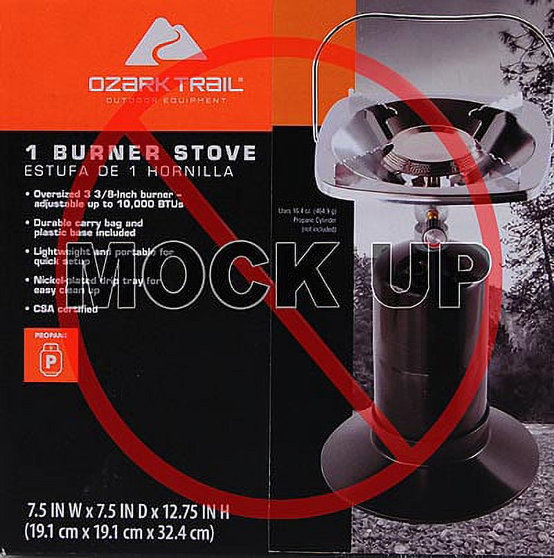 Ozark Trail 10,000 BTU Propane Outdoor Stove with Adjustable Burner and Carry Bag