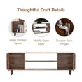 thumbnail image 5 of TV Stand for 55 Inch TV, Entertainment Center with Storage Cabinets, Soft Hinge Door with Handle, Rustic Brown[Unable to ship on weekends, please note that as picture, 5 of 9