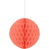 Unique Industries Coral Pink 8" Round Shaped Tissue Paper Hanging Pom Poms