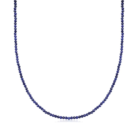 Ross-Simons 3-3.5mm Lapis Bead Necklace With 18kt Gold Over Sterling, Women's, Adult