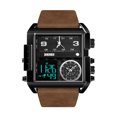 thumbnail image 1 of Reloj deportivo digital Pantalla LED Reloj de cuarzo de moda Cuero de PU Zona horaria múltiple, 1 of 9