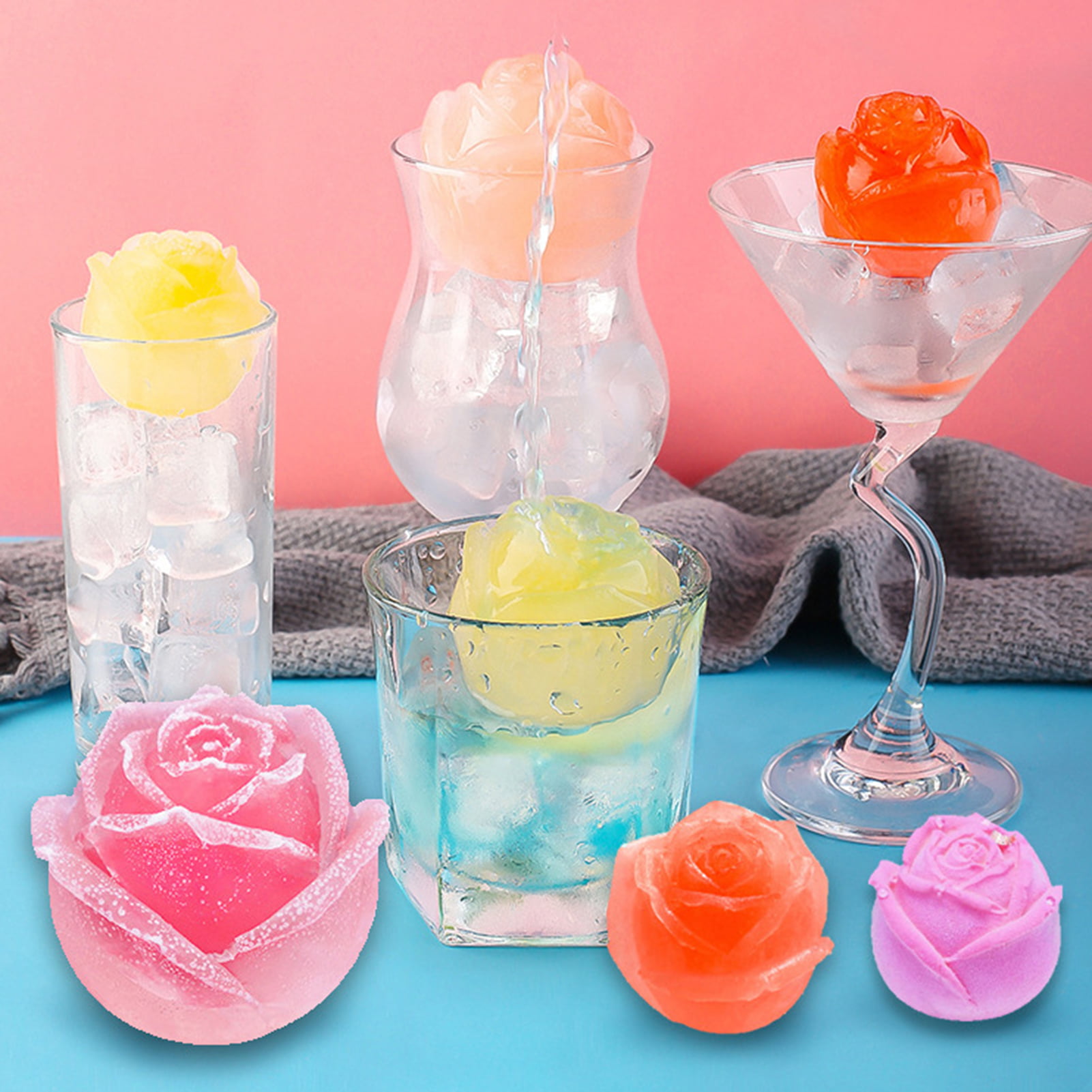  FUNBAKY Rose Flower Silicone Mold 6 Cavity Candy Chocolate Ice  Cube Jelly Cupcake Soap Cookie Mould : Home & Kitchen