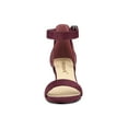 thumbnail image 6 of BLISSFUL STEP Women's Ankle Buckle Strap Chunky Heel Sandal Shoes Burgundy 6, 6 of 8