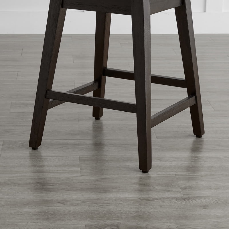CHITA 26 inch Swivel Upholstered Counter Height Bar Stools with Full Back Set of 3,Faux Leather in Cognac Brown