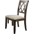 thumbnail image 1 of ACME Chaise Latérale Claudia en Lin Beige & Brun Récupéré, 1 of 4